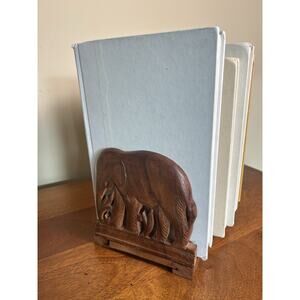 Elephant-Wooden expanding book slide/bookend